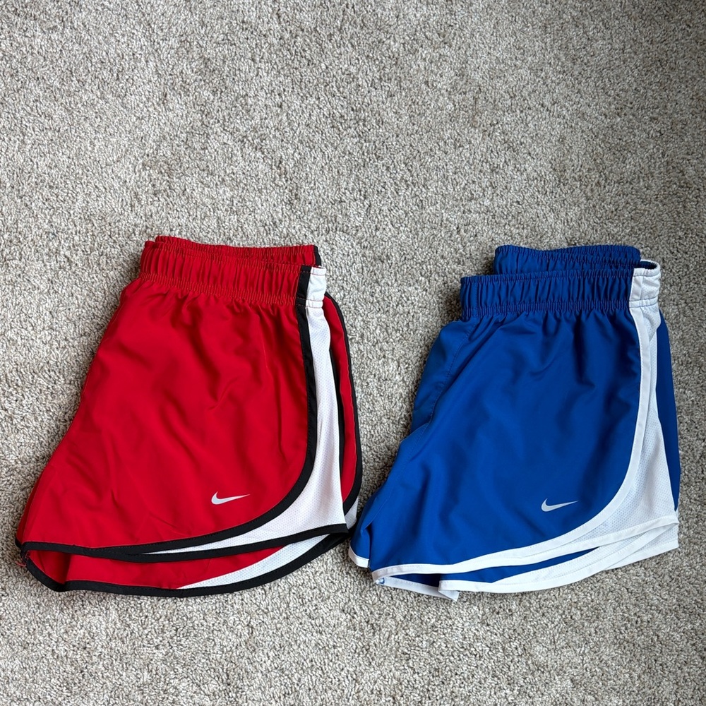 Nike Women's Tempo Athletic Shorts Bundle — Red & Blue
